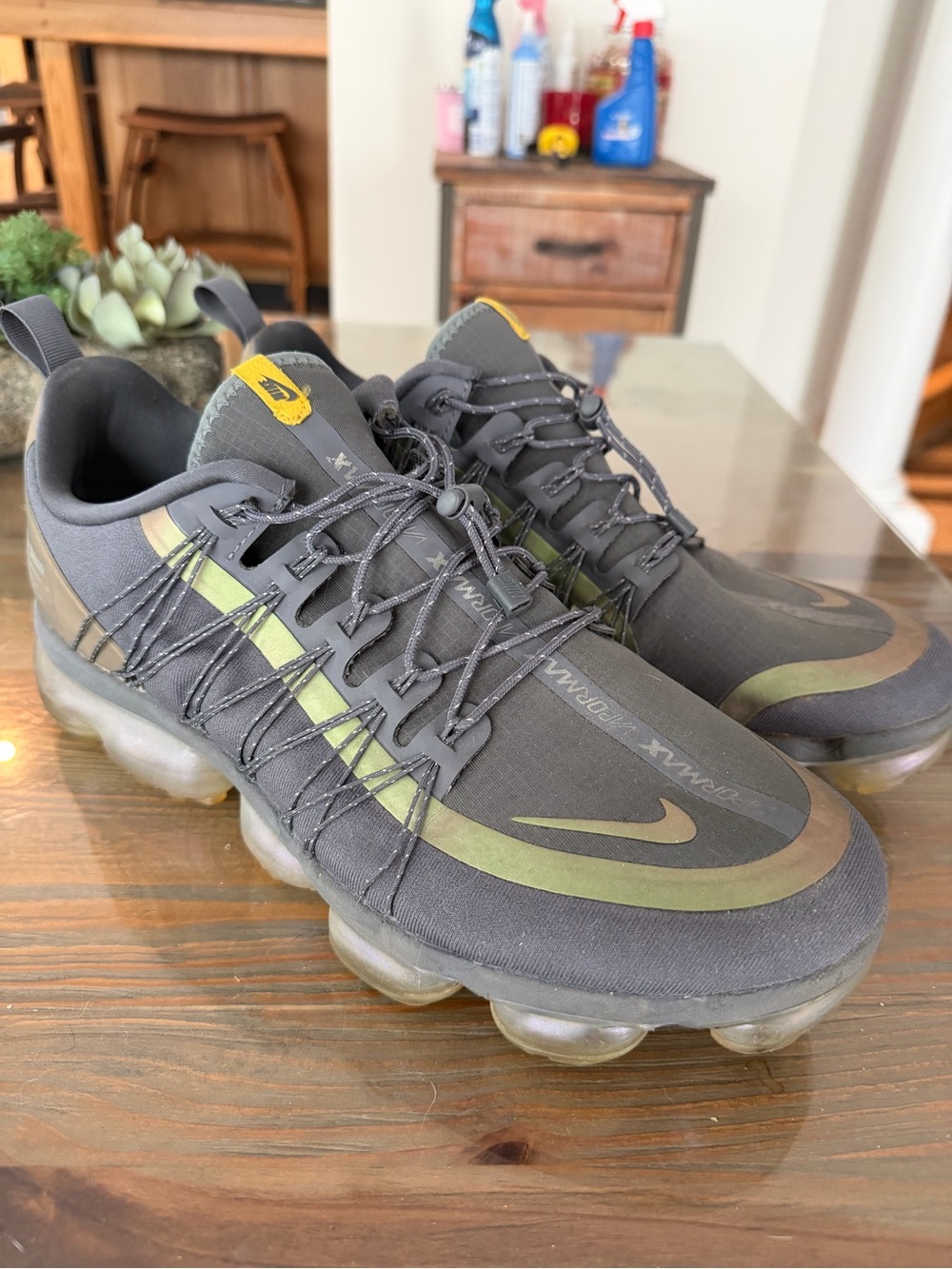 Nike Men’s VaporMax Sneakers - Black and Olive 11B